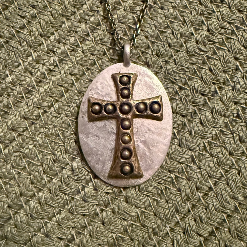 Jewel Kade Mixed Metals Cross Necklace